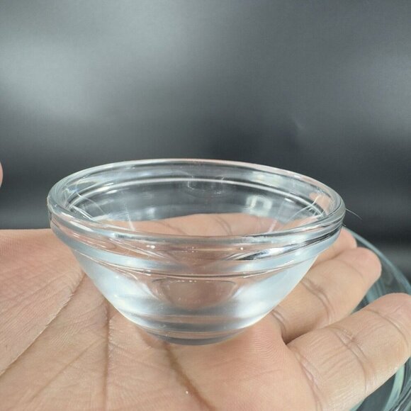 Bormioli Rocco Clear Round Nesting Bowls Set 8 Tempered Glass Bowls Dishes VTG - Picture 7 of 15